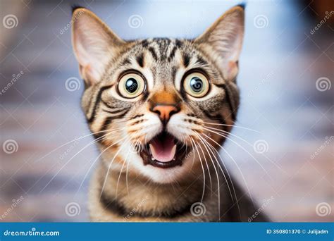 A Surprised Cat Meme Template: Wide Eyes And Raised Eyebrows. Concept ...