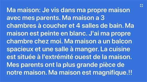 Essay in french, topic: Describing your house, 50-60 words - Brainly.in