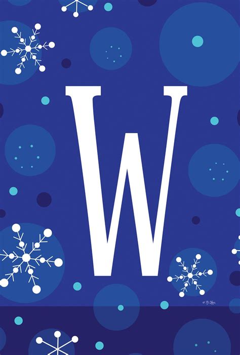 Toland Home Garden Winter Snowflakes Monogram W 28 x 40 Inch Decorative ...