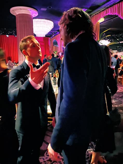Taron Egerton fanboying over Bo Burnham at the Golden Globes (via ...