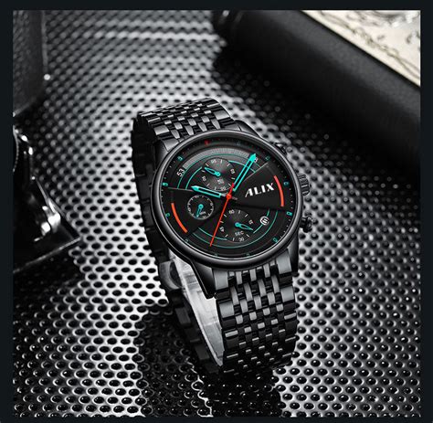 AL3013 Full black strap Chronograph Analog Watch – Alix Store