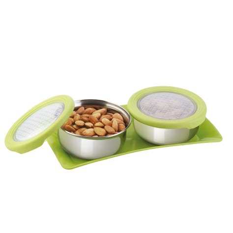 Jewel Occasion Stainless Steel Containers Set of Two with Tray | Jewel ...