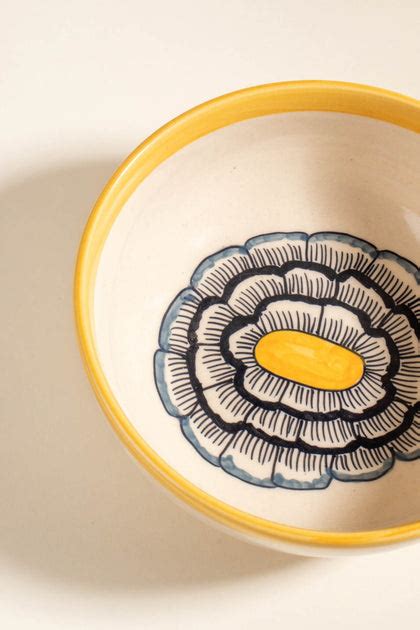 Buy Tulukka Handpainted Yellow Ceramic Cereal Bowl Online – Freedom Tree