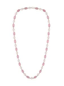 ZAVERI PEARLS Pink Cateye Pearls Beaded Embellished Indo Western ...