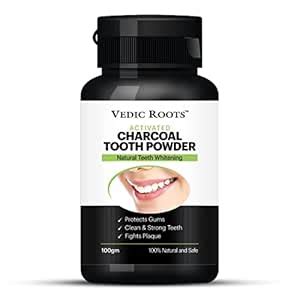 VEDIC ROOTS Ayurvedic Activated Charcoal Teeth Whitening Powder ...