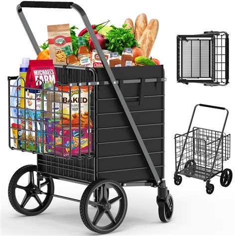 Buy [2024NEW] Extra Large Shopping Cart for Groceries, 450 lbs Heavy ...