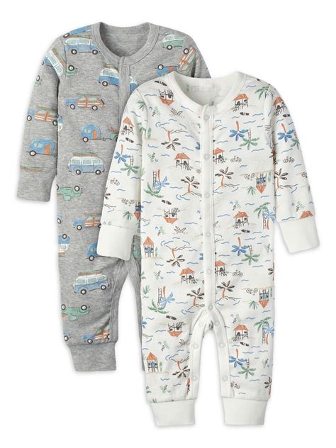 Modern Moments by Gerber Baby Boy Coveralls, 2-Pack, Sizes Newborn - 12 ...
