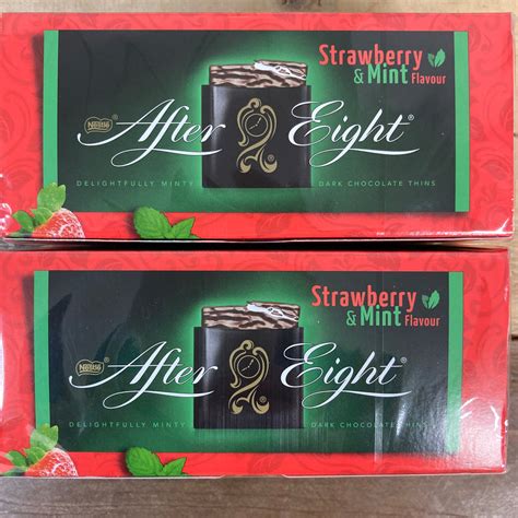 48x After Eight Mint & Strawberry Chocolate Thins (2 Packs of 24 Mints ...
