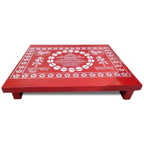 Shubh Laabh Pooja Table Path Patla Wooden