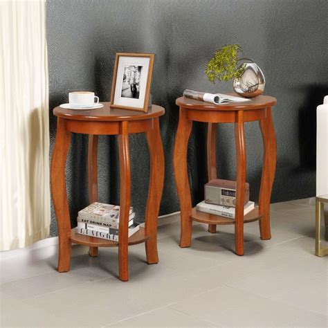 Finihen End Table, Set of 2 Nightstand, Round End Table, Set of 2 15 ...