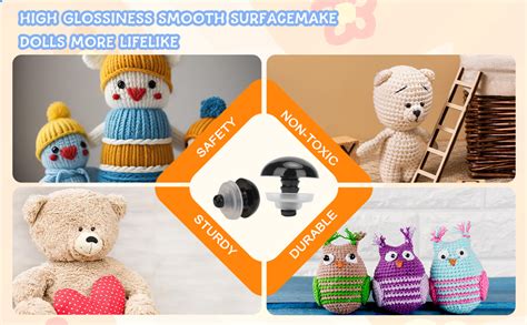Tusmad 270 PCS Safety Eyes and Noses for Amigurumi, Stuffed Crochet ...