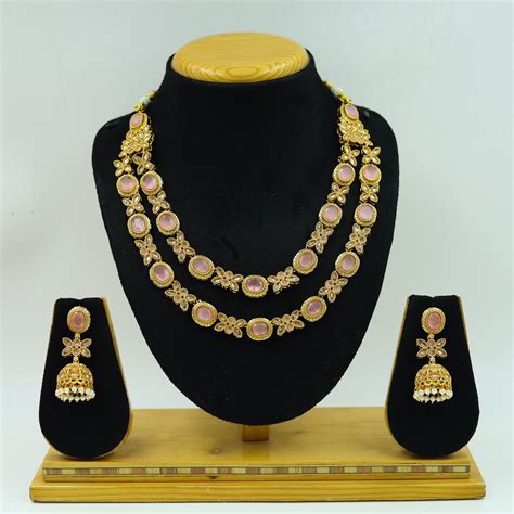 Buy Round Neck Layered Gold Look Necklace Set 13550-28 Online ...