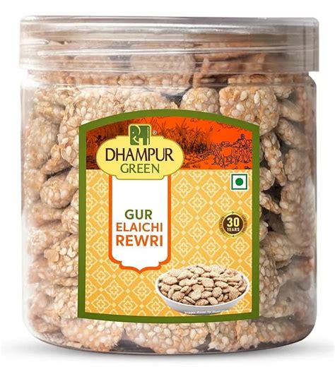 Gur Elaichi Rewri 250g – Dhampur Green