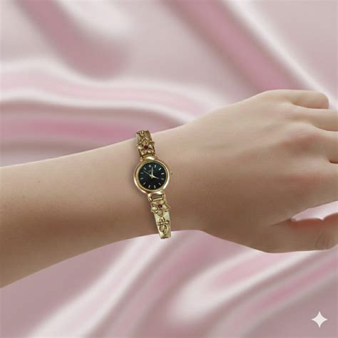 Elegant Brass Wrist Watch with Adjustable Chain – dazzle