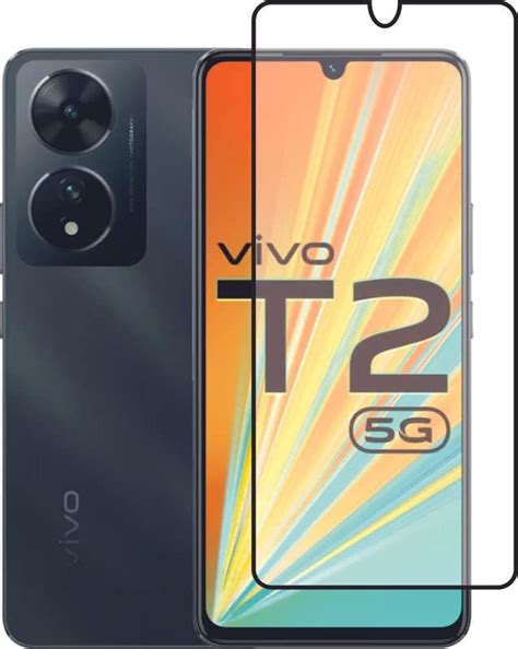 Coko Scratch Proof 5D Full Tempered Glass for Vivo T2 5G (Black) Full ...