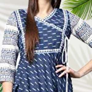 Buy Yash Gallery Women's Cotton & Cotton Slub Ikat Printed Anarkali ...