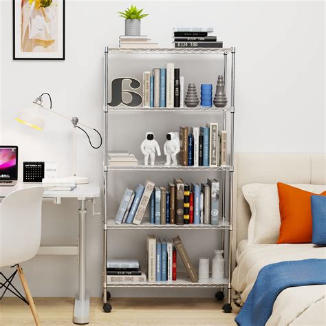 Miniyam 2 Packs 5 Tier Shelf Wire Shelving Unit, NSF Heavy Duty Wire ...
