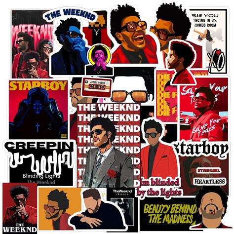 Weeknd Aesthetic Sticker Set | Pack Of 32 | Stickerfever.in