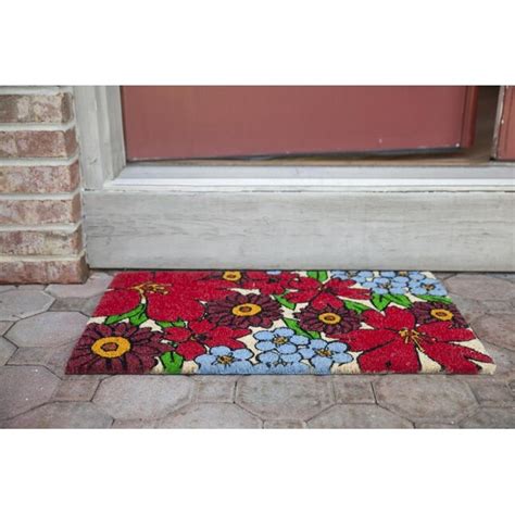 Entryways Red/Purple Rectangular Outdoor Door Mat at Lowes.com