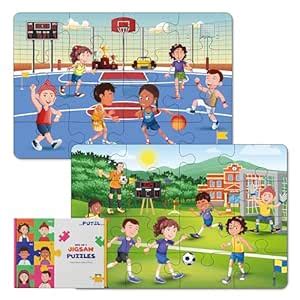 Buy The Puzzl Co - Set of 2, 24 Piece Sports Theme Jigsaw Puzzles for ...