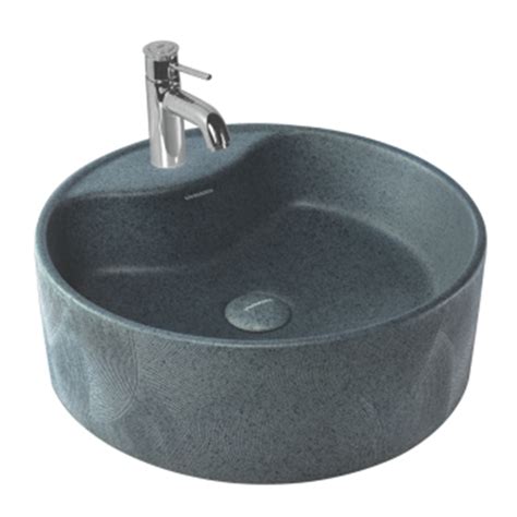 Varmora Cross Liner 445x445x160 Gray Round Wash Basins | mykit | Buy ...