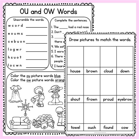 OU and OW Diphthong Worksheets | Made By Teachers