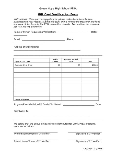 Gift Card Verification Doc Template | pdfFiller