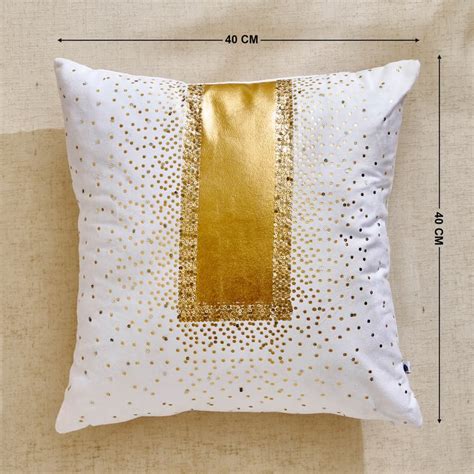 Buy Glimmer Luxe Moderna Velvet Finish Embellished Filled Cushion ...
