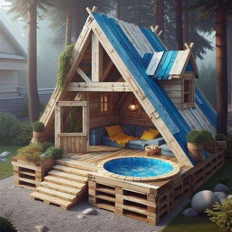 Pin by Atalanya on Woodworking in 2024 | Tree house plans, Pallet house ...