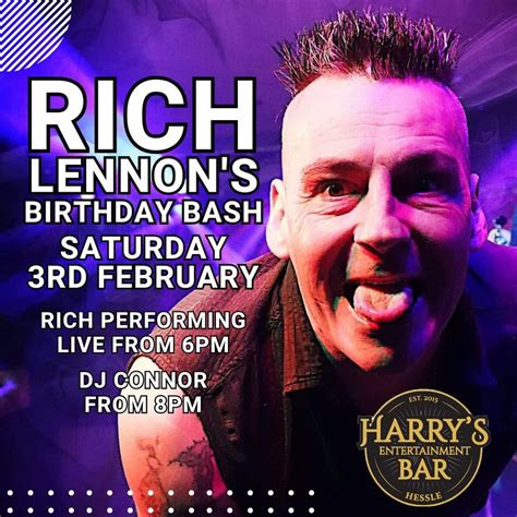 Rich Lennons Birthday Bash, Harry's Bar Hessle, February 3 2024 ...