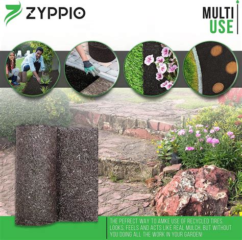 Buy Black Rubber Mulch Border for Landscaping, 8' L x 2' W Roll ...