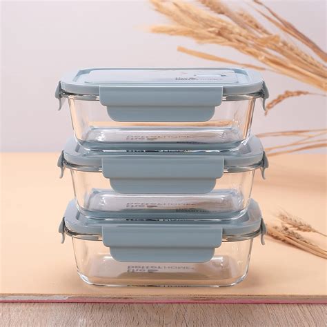 Buy Mirky - Glass Airtight Container Set For Food Storage 1040ml | Leak ...