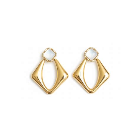 Gold Geometric Drop Earrings - B334 – LEARN WITH RAJARAJAN
