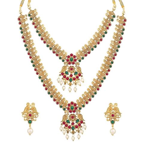 Shining Diva Fashion Latest Combo Design Pearl Necklace Set for Women ...