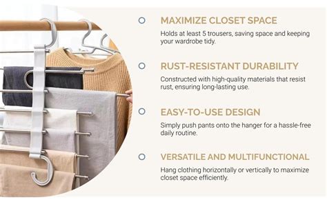 TASMAX 5-in-1 Multipurpose Pant Hangers for Wardrobe | Space-Saving ...