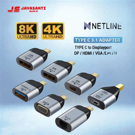 Jual Type C 3.1 Adapter to HDMI - VGA - DisplayPort - Mini DP- lan -USB ...