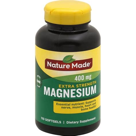 Nature Made Extra Strength Magnesium Oxide 400mg, Vitamins for Muscle Support, 110 Count ...