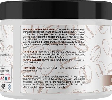Buy PINK ROOT CAFFEINE FACE MASK 100GM Online & Get Upto 60% OFF at ...