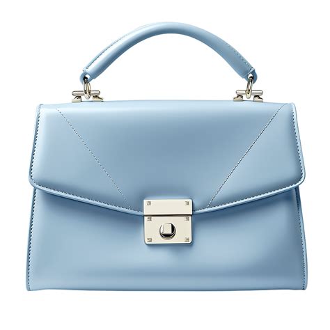 Elegant light blue handbag with silver hardware, combining style ...