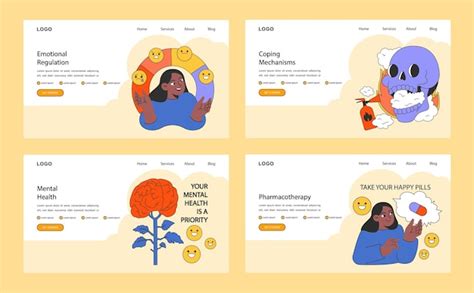 Neurosis web banner or landing page set chronic stress and anxiety ...