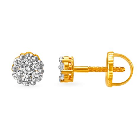 Delicate Gold and Diamond Stud Earrings