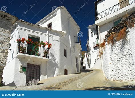 Narrow Street in Spanish Village Stock Photo - Image of andalusia ...