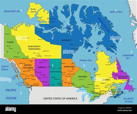 Labeled Map Of Canada With Capitals