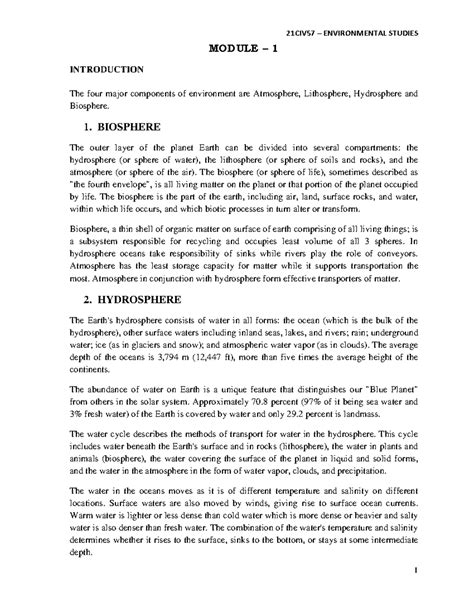 21CIV57 Module 1 - Notes - MODULE – 1 INTRODUCTION The four major ...