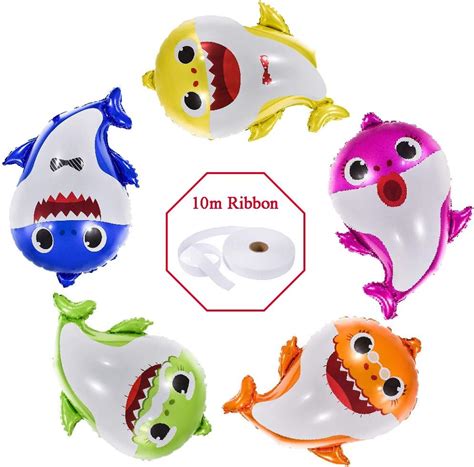 Buy Baby Shark Balloons 25 Inch, 5 Pcs sharks Family Balloons For ...