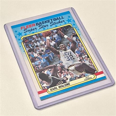 1988 Karl Malone Fleer 8 Out of 11 Superstar Sticker Utah Jazz NBA ...