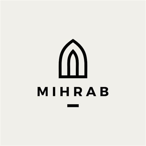 Mihrab nicchia arco porta logo icona vettore illustrazione | Vettore ...