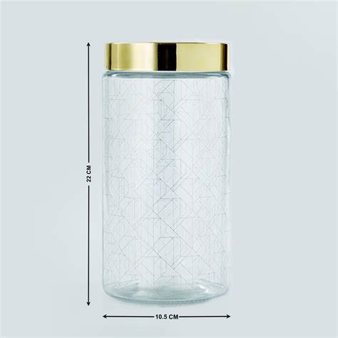 Buy Travis Set of 4 Glass Printed Canisters with Lid from Home Centre ...