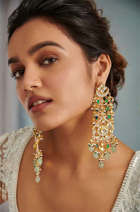 Nitya Green Kundan Earrings – Paisley Pop Shop