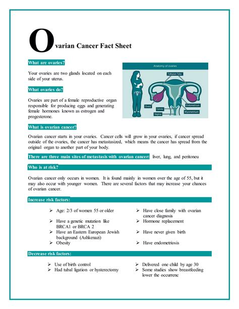 Ovarian Cancer Fact Sheet | DOCX